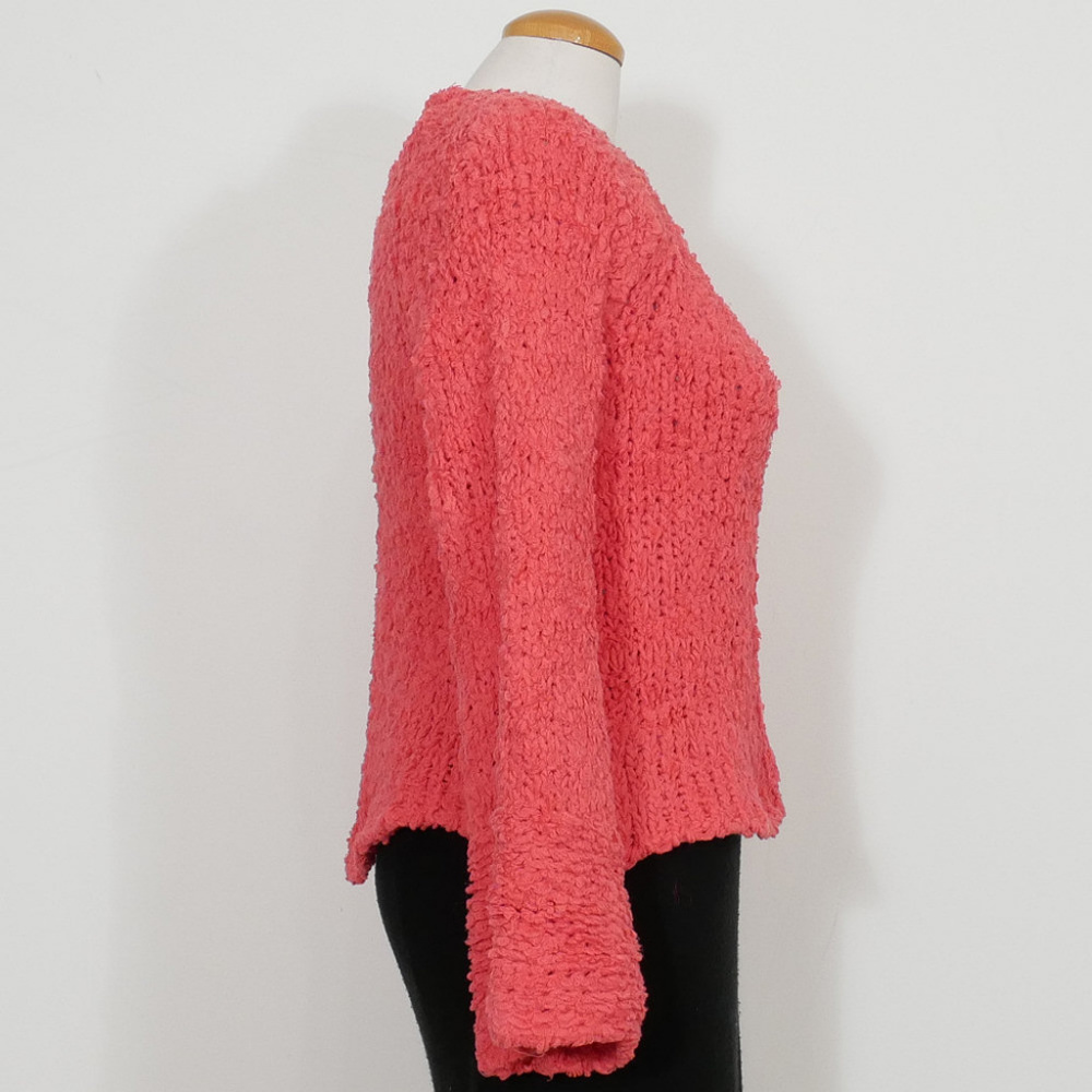 FREE PEOPLE Pink Sand Dune Bell Sleeve Sweater L - Picture 6 of 8